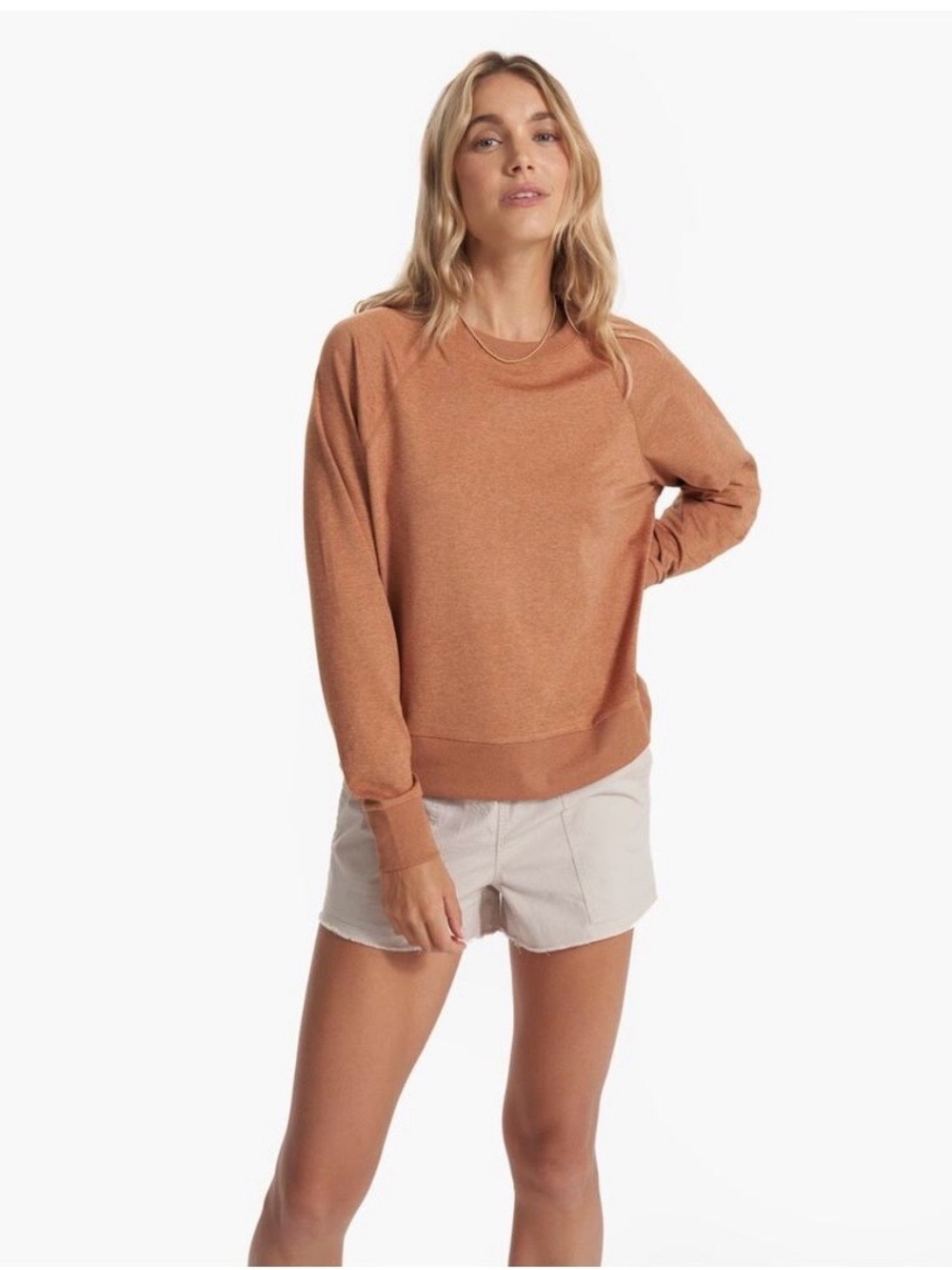 Vuori Halo Crewneck Sweatshirt in Palo Santo Heather